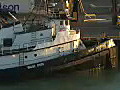 RoyaltyFreeStockVideoHDFootageTugboatintheHarborinMauiHawaii