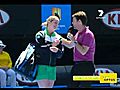 KimClijsterschidedcommentatorToddWoodbridgeattheAustralianOpen