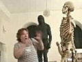 SkeletonGetsExcitedInTheMuseum